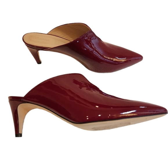 Nordstrom Red Patent Leather Pointed Toe Slide On 3" Heels Shoes Size EU 41 - Picture 13 of 17